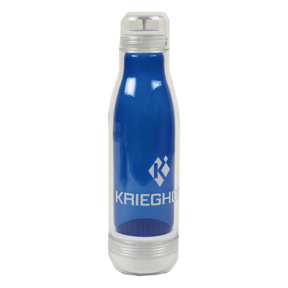 Krieghoff Water Bottle with Glass Liner, Blue